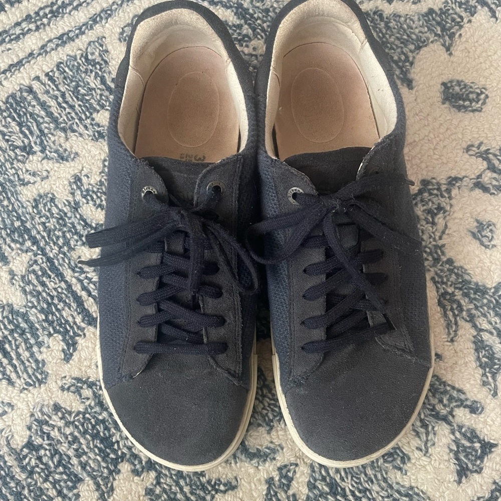 Blue Suede and Canvas Birkenstock Sneakers